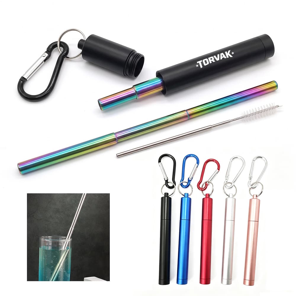 Collapsible Stainless Steel Straw w/ Storage Case