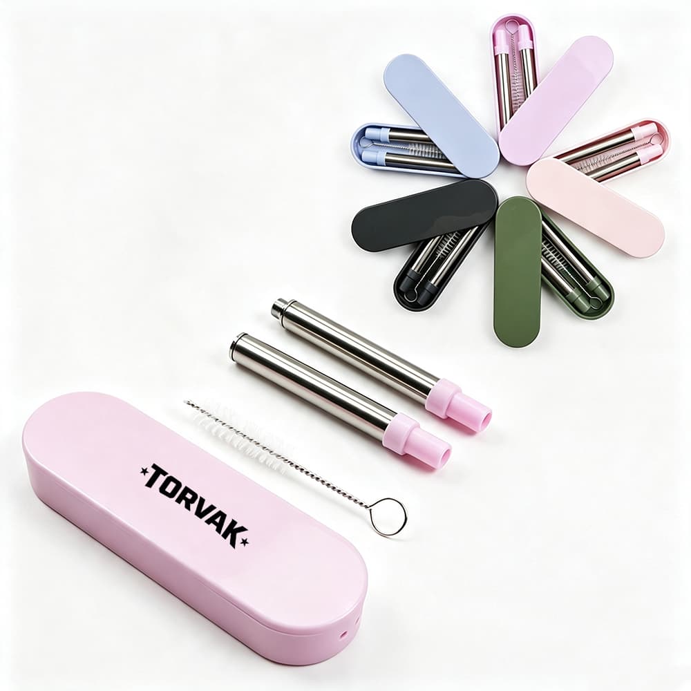 Collapsible Stainless Steel Straw w/ Case