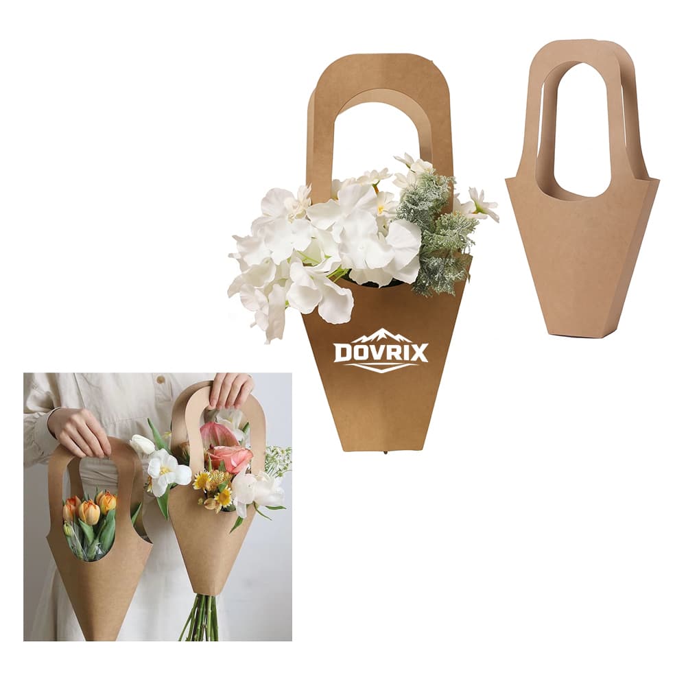 Kraft Paper Bouquet Carrier Basket