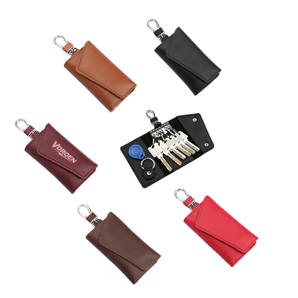PU Leather Key Pouch w/ Keyring
