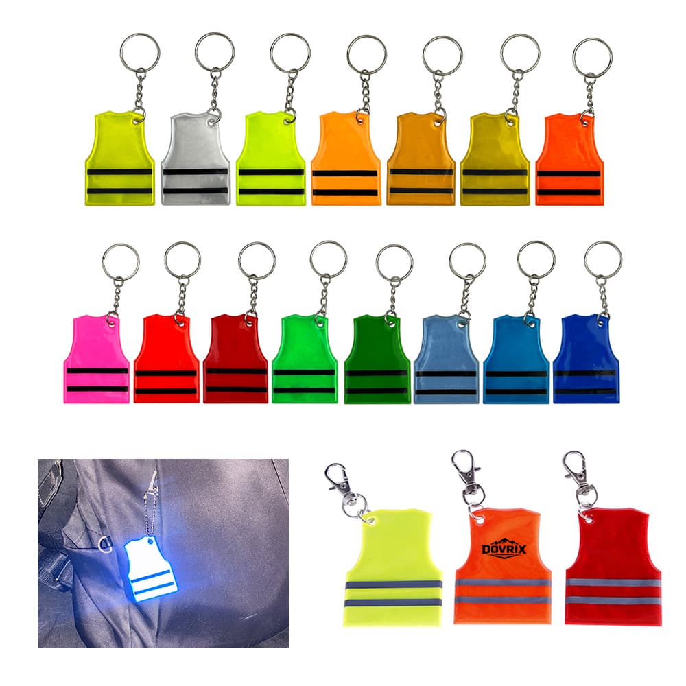 Reflective Vest Shaped Safety Keychain