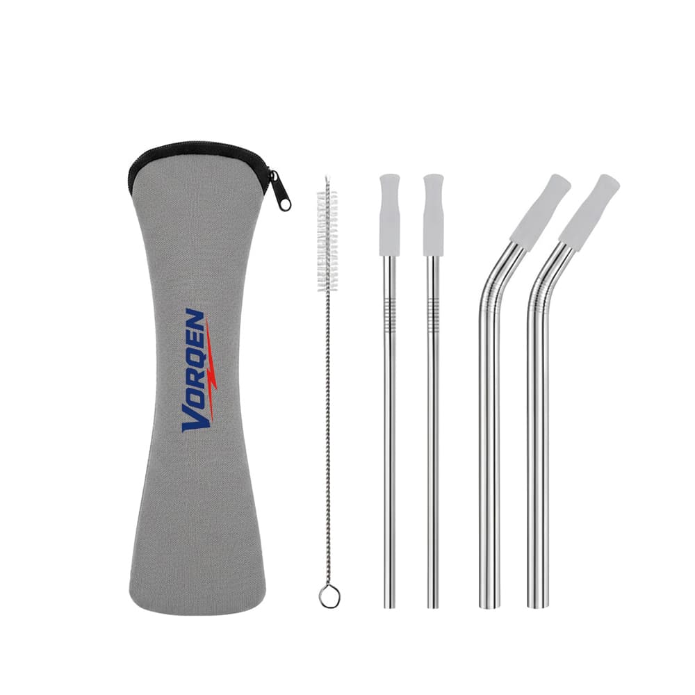 Reusable Straws w/ Neoprene Carry Pouch gallery 1