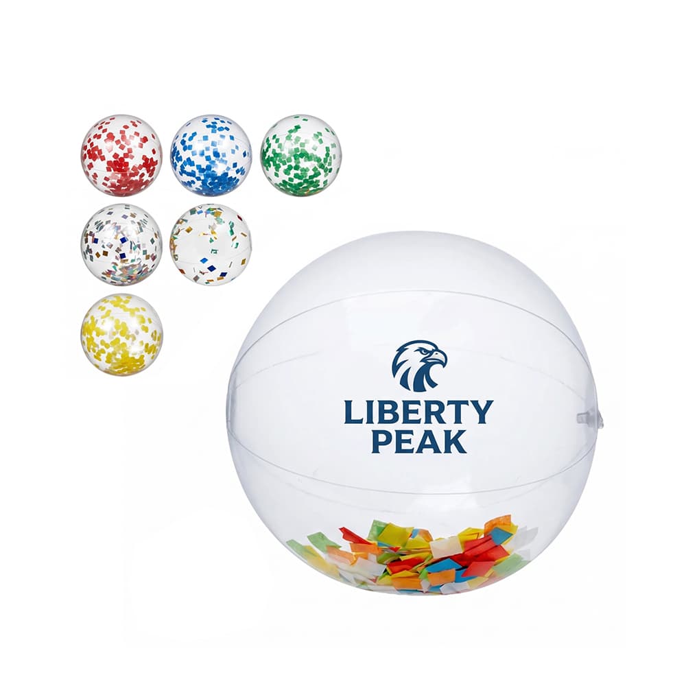 Clear Confetti Beach Ball - 16