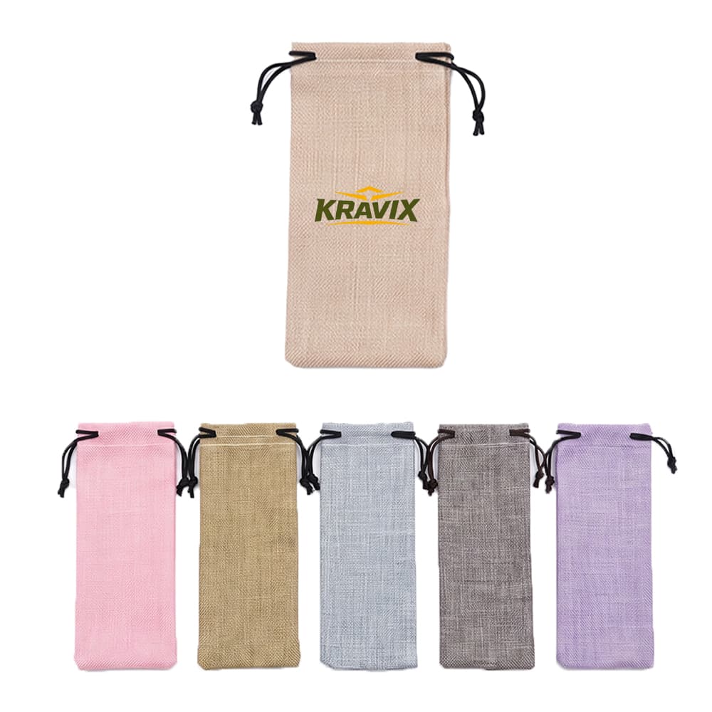 Linen Drawcord Eyeglass Pouch