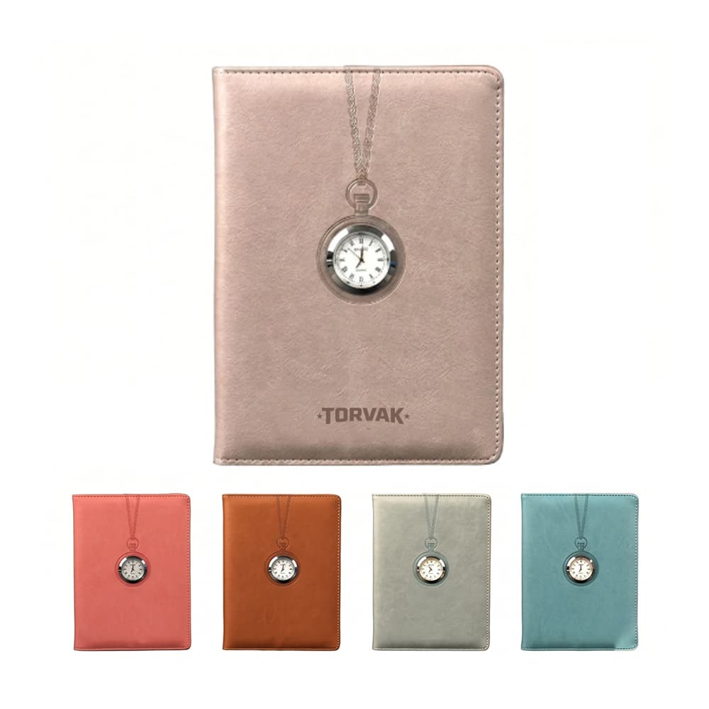 Clock Cover PU Notebook