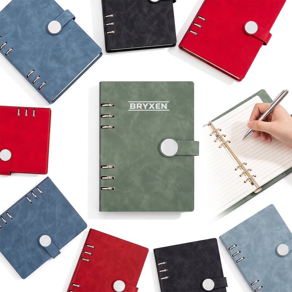 Coil-Bound Leather Lined Notebook