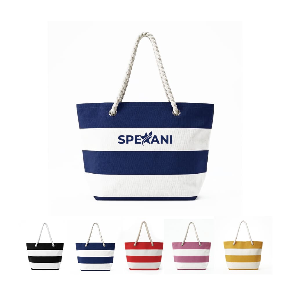 16 oz Canvas Beach Tote Bag w/ Rope Handles