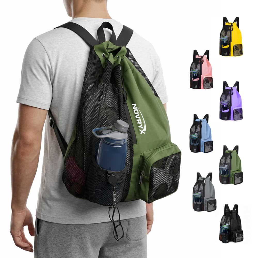 Mesh Nylon Drawstring Backpack